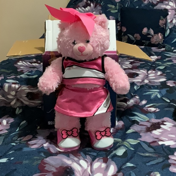 Build-A-Bear Pink Cheerleader Bear with Bow - Picture 2 of 9